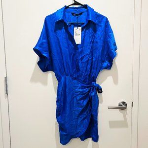 Zara Satin Effect Wrap Dress Sz. XS NWT